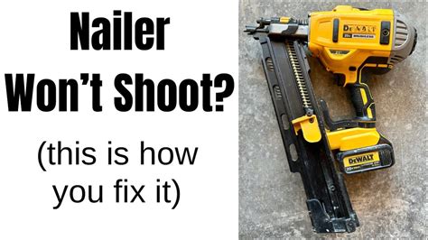 dewalt nail gun not firing|DeWalt Nail Gun Blowing Air Out, Not Firing: Troubleshooting Guide